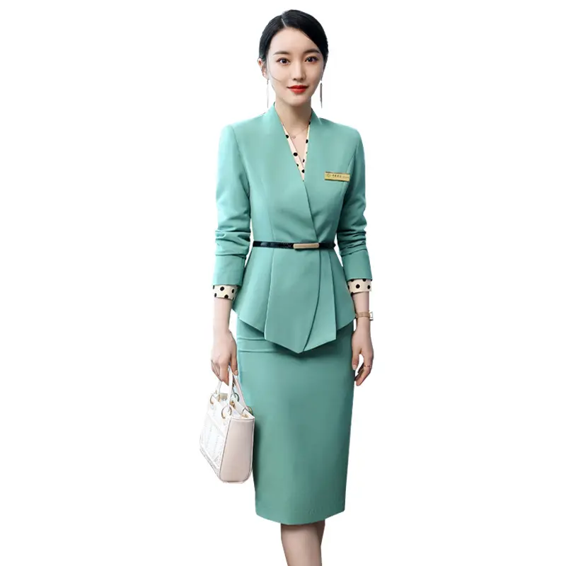 2021 Fashion style ladies temperament business wear Office suit Two pieces of clothing and trousers skirt