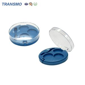 Wholesale Blue Round Powder Container Plastic <b>Box</b> for Blush or <b>Empty</b> Powder Case for Powder <b>Box</b> Packing - Product Image 1