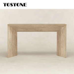 Tostone <span class=keywords><strong>Table</strong></span> <span class=keywords><strong>console</strong></span> unique en travertin beige de dinde naturelle moderne pour hall d'entrée, meubles de hall d'hôtel de l'usine directe - Product Image 4