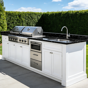 Cocinas Exteriores de Madera Sólida de Estilo Europeo Moderno Personalizadas con Revestimiento - Product Image 2