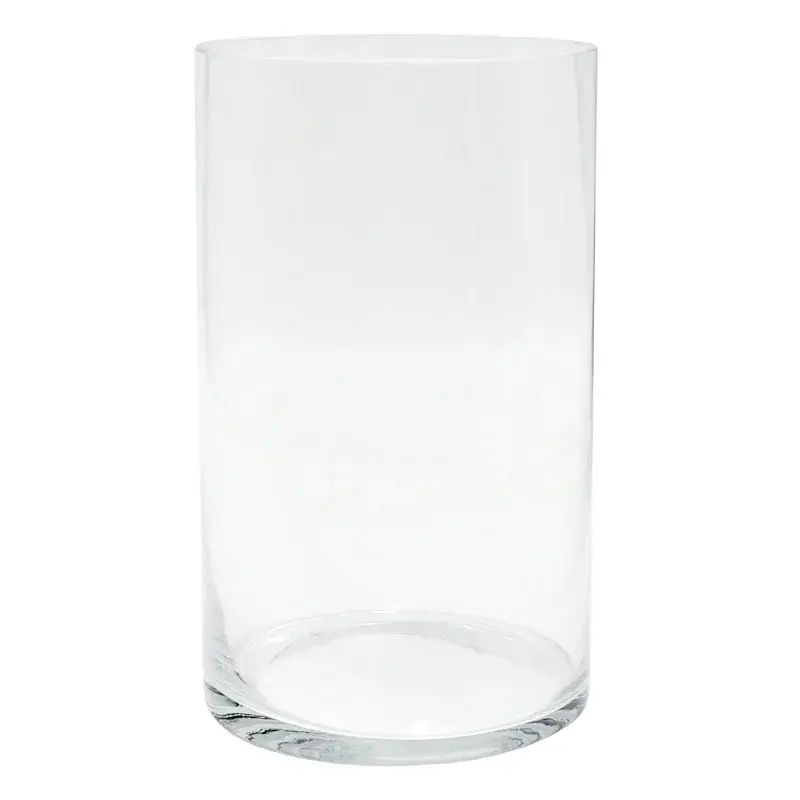 Высокое Качество ручная декоративная напольная прозрачная матовая большая цилиндрическая стеклянная ваза для свадьбы
