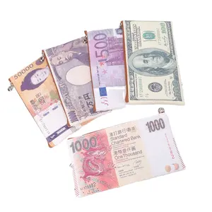 Dólar yen europeu carteira porta-cartões dobrável, porta-moedas, carteira fina para estudantes
