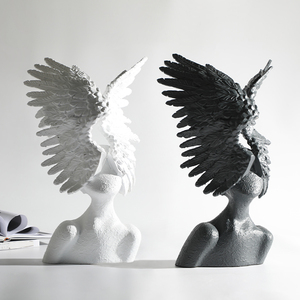 Custom Modern Decor 3D <strong>Angel</strong> Statue Indoor <strong>Resin</strong> Abstract Art Sculpture Unique <strong>Figurine</strong> - Product Image 3