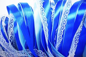 Baguettes de <span class=keywords><strong>mariage</strong></span> en dentelle bleue avec rubans et clochettes, baguettes de fée en soie, rubans de sortie de <span class=keywords><strong>mariage</strong></span> pour événements festifs - Product Image 3