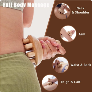 Rodillo de masaje de madera ZS 5 en 1, masaje de drenaje linfático, herramienta para aliviar el dolor de todo el cuerpo, masaje Facial anticelulítico - Product Image 6