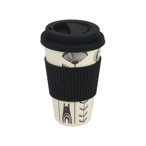 Wholesale Cheap Price Custom Logo Color Eco Bamboo Fiber <strong>Cool</strong> Modern Travel Coffee <strong>Mug</strong> with Lid - Product Image 1