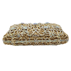 Women Floral Butterfly Crystal Evening Bag Chic Rhinestones <b>Clutch</b> Purse <b>Wedding</b> Guest Handbag with Removable Chain - Product Image 4