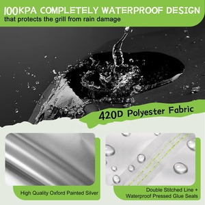 Funda Impermeable Resistente para Parrilla, 420D Oxford, Anti-UV, Nieve y Viento, con Correa Reflectante para Barbacoa <span class=keywords><strong>Weber</strong></span> de <span class=keywords><strong>22</strong></span> Pulgadas - Product Image 4