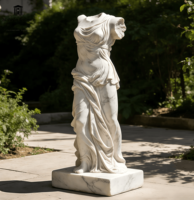 Statue de la déesse de la victoire en marbre blanc sculptée à la main, taille réelle, style classique grec, pour la décoration de manoir et de jardin
