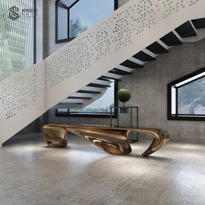 طاولة فنية من الفولاذ المقاوم للصدأ بتصميم عصري مجرد لصالة الفندق وغرفة المعيشة - Product Image 3