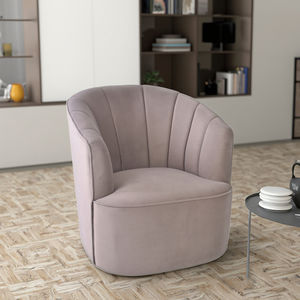 CARLFORD İskandinav Modern kadife vurgu sandalye büyük yuvarlak döner koltuk oturma odası yatak odası için Sherpa tepeli daire yemek için - Product Image 2