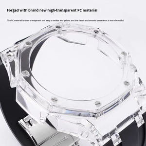 Accessoires de montre, bracelet en caoutchouc FKM, boîtier transparent en PC, ensemble bracelet de montre - Product Image 4