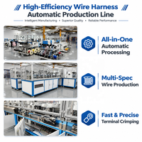 Machine entièrement automatique pour faisceaux de câbles, 18 fils, 4 tubes, 5 stations de sertissage, pression de sertissage servo 6T, surveillance de la pression, économie de 75 % de main-d'œuvre