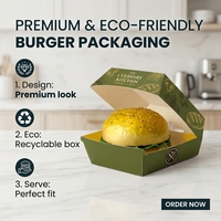 Boîte à hamburger personnalisée APP BURGER BOX, écologique, biodégradable, recyclable, en carton blanc jetable pour les articles de restauration rapide