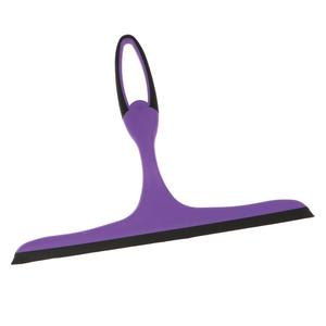 Raspador de escurridor de mano de plástico púrpura para limpieza de agua de película de ventana automática con mango de acero inoxidable y silicona - Product Image 6