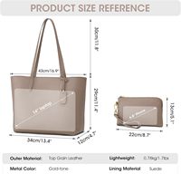 Tas Tote Kasual Wanita dengan Dua Tali (Selempang & Tali Pergelangan Tangan) Desain 2-in-1 dengan Bukaan Terbuka untuk Perjalanan & Kerja Motif Polos