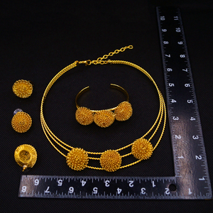 2026 Fashion Trendy Wedding <strong>Jewlery</strong> Set Luxury Glod Plated Jewelry Necklace for Women Set - Product Image 2