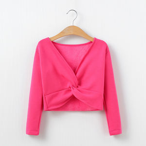 C8005 Meisjes Fleece Lange Mouw Kinked Jas Ballet Dans Slijtage Trui - Product Image 4