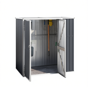 Abri de jardin en acier galvanisé anthracite 63,4x35x63,4 pouces pour le rangement des outils, structure métallique facile à assembler - Product Image 1