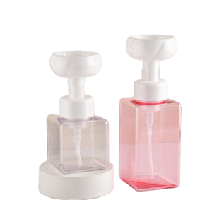 Flacon vide en PET de 250 ml pour shampoing, lotion, désinfectant pour les mains et les cheveux pour enfants, distributeur de mousse pour perruques, avec pompe pulvérisatrice et bouchon à vis, motif fleur PAW - Product Image 1