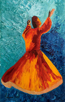 Peinture à l'huile sur toile abstraite représentant une danseuse, tableau sur toile pour la décoration de la chambre des enfants, salle de jeux