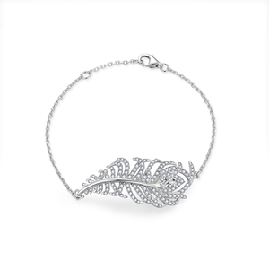 Collection All Fashions S : Ensemble de Bracelets Élégants en Argent Sterling avec Design Plume Intricate et Moissanite – Bracelets Tendance et Séduisants - Product Image 2