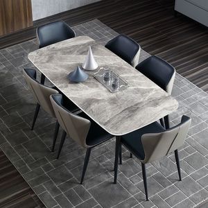 石板餐桌 家用 紧凑型 现代简约 轻奢 长方形 高端光面餐桌 - Product Image 4