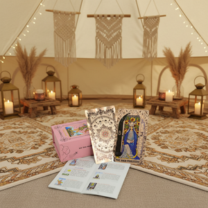 Jeu de cartes Tarot Rose Gold 12*7cm Impression numérique Feuille d'or Étanche Plastique Écologique Boîte carrée couleur - Product Image 4