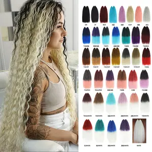 Pre stirato intrecciare i capelli professionali di acqua dolce intrecciatura per capelli 22 pollici 6 confezioni PVC tessuto sintetico capelli in fibra proteica