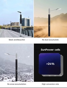 Nouvelle arrivée 100W 120W 140W <span class=keywords><strong>panneau</strong></span> <span class=keywords><strong>solaire</strong></span> cylindrique Installation facile lampadaire blanc/noir couleur OEM couvercle avant en verre d'alimentation - Product Image 4
