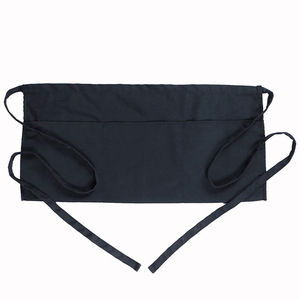 Y242 tùy chỉnh in nhà hàng nhà bếp Tạp dề đen phục vụ bàn bồi bàn máy chủ eo ngắn tạp dề với 3 túi nửa tạp dề - Product Image 1