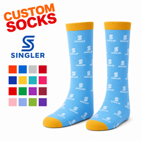Chaussettes de sport jacquard imprimées en gros, personnalisables avec logo, chaussettes athlétiques durables en coton peigné pour équipes