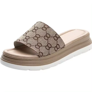 Summer New Designer Women's Sandals High Heel Wedge Outdoor Stock Spot Luxury <b>Slippers</b> - Product Image 6