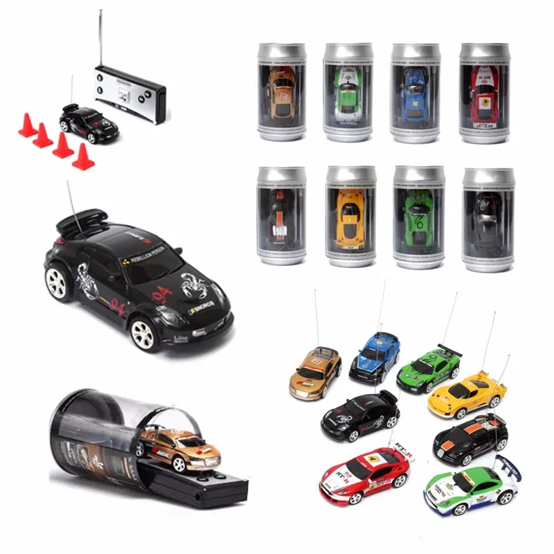 Schlussverkauf 8-farbige Dose Mini RC-Auto Funkfernsteuerung Mikro-Rennwagen 4 Frequenzen für Kinder Geschenke