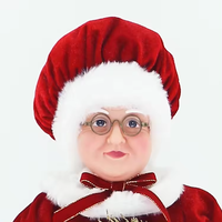 SOTE Amiable 45CM Rouge Mme Claus Figurine Décor De Noël Debout Chef Grand-Mère Poupées De Noël pour Cuisine Intérieure