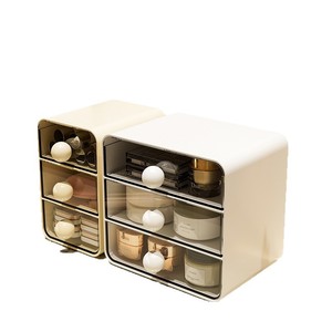Desktop Storage Box <b>Drawer</b> Style Office Organizer Transparent Multi Functional Stationery Holder Rectangle Standing Type PP - Product Image 5