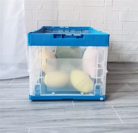 Grande caisse de rangement pliable transparente avec couvercle solide, boîte multifonctionnelle en PP injecté pour usage domestique, recyclable, pliable