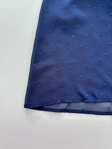 Ensemble Abaya Modeste Bleu Marine Semi-Transparent à Pois, Robe Ouverte à Ceinture, Vêtement Islamique Printemps/Été - Product Image 5