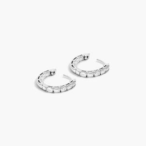 Elegant 925 Sterling Silver Gold Plated Moissanite Hoop <b>Earrings</b> Luxury Designer Sparkling <b>Fine</b> Jewelry Fashion Statement - Product Image 2