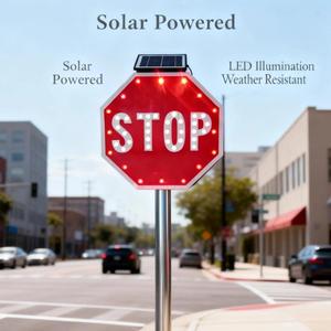 Señalización de Aluminio de Alta Visibilidad TYNBZP-15 con Energía Solar, Lámina Reflectante 3M, Luz LED Intermitente, Señal de <span class=keywords><strong>Advertencia</strong></span> de Tráfico - Product Image 1