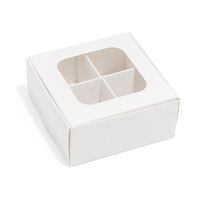 Boîte d'emballage écologique personnalisée imprimée Donut Dessert Puff Mini boîtes à truffes Boîte d'emballage en papier pour gâteaux de boulangerie avec fenêtre