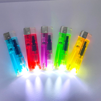 HP-P5L vente en gros pas cher en plastique JET FLAME LED briquet à gaz rechargeable et jetable autres briquets