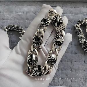 Chrom Herz Kettenarmband Charm-Armreif für Männer und Frauen Versilbert Kreuz Schwert Vintage Retro Trendy Punk Mode Großhandel - Product Image 4