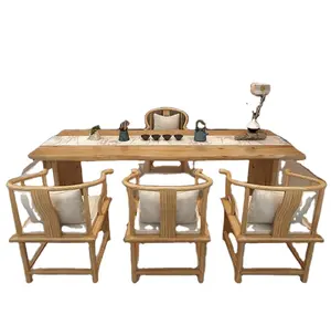 Mesa de comedor de madera sólida para restaurante, mesa moderna de madera de nogal para café