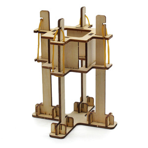 Wooden <b>DIY</b> Shock Absorber Model <b>Kit</b> For Kids Science Stem Education Toy Geometric Shape Manual Assembly 4-6 Years Old - Product Image 1
