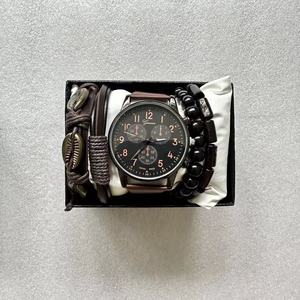 LYN-011 da uomo <span class=keywords><strong>orologio</strong></span> al quarzo Casual in <span class=keywords><strong>pelle</strong></span> alla moda Versatile <span class=keywords><strong>orologio</strong></span> al quarzo Set <span class=keywords><strong>bracciale</strong></span> - Product Image 6