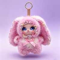 Peluche Lapin à Grandes Oreilles, Rembourrage Coton PP, Mignonne Poupée pour Enfants, Décoration Sac à Dos Fille, 5-7 Ans, 0-10cm