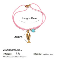 Bracelet minimaliste Resoul avec perle dorée, cordon fin réglable, bracelet porte-bonheur pour couples, cadeau