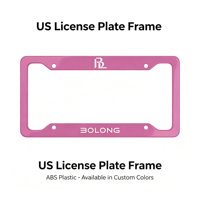 BOLONG PROMOTION EXCEPTIONNELLE Support de plaque d'immatriculation vierge multicolore 12x6 pouces norme américaine en plastique ABS avec logo personnalisé