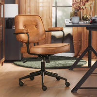 Chaise de bureau exécutive de luxe légère transfrontalière avec structure en acier, confortable pour de longues heures de travail, idéale pour le télétravail